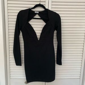 Low cut little black dress